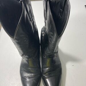 Laredo Black Leather Cowboy Boots Size 10D SB-